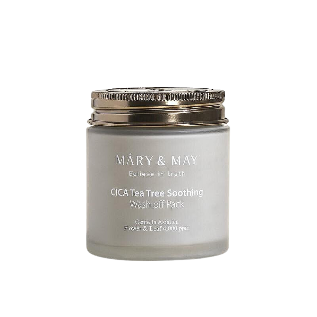 Mary&May Cica Tea Tree Soothing Wash Off Mask Pack | Почистваща маска за лице с бяла глина, чаено дърво и азиатска центела