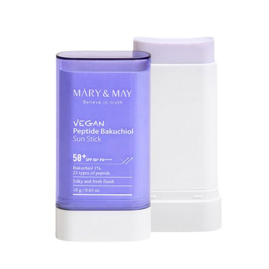 Mary&May Vegan Peptide Bakuchiol Sun Stick | Sunscreen stick with bakuchiol and peptides, SPF50+ PA++++