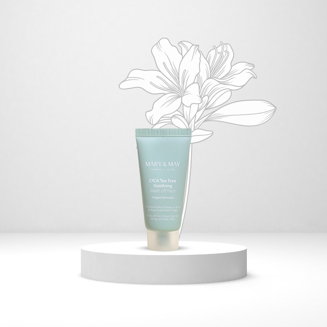 Mary&May Cica Tea Tree Soothing Wash Off Mask Pack Mini | Почистваща и успокояваща маска с центела