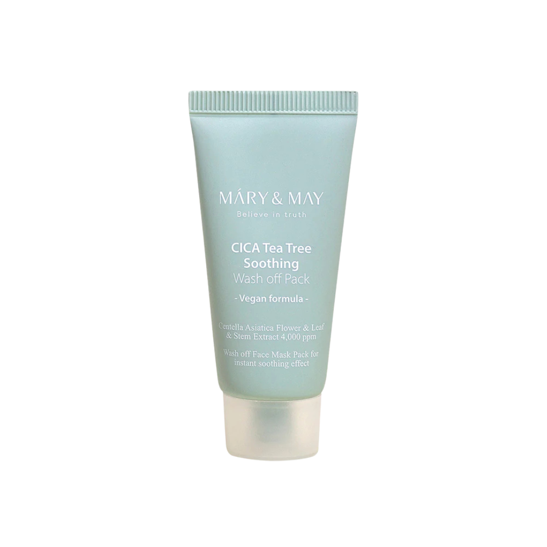 Mary&May Cica Tea Tree Soothing Wash Off Mask Pack Mini | Почистваща и успокояваща маска с центела
