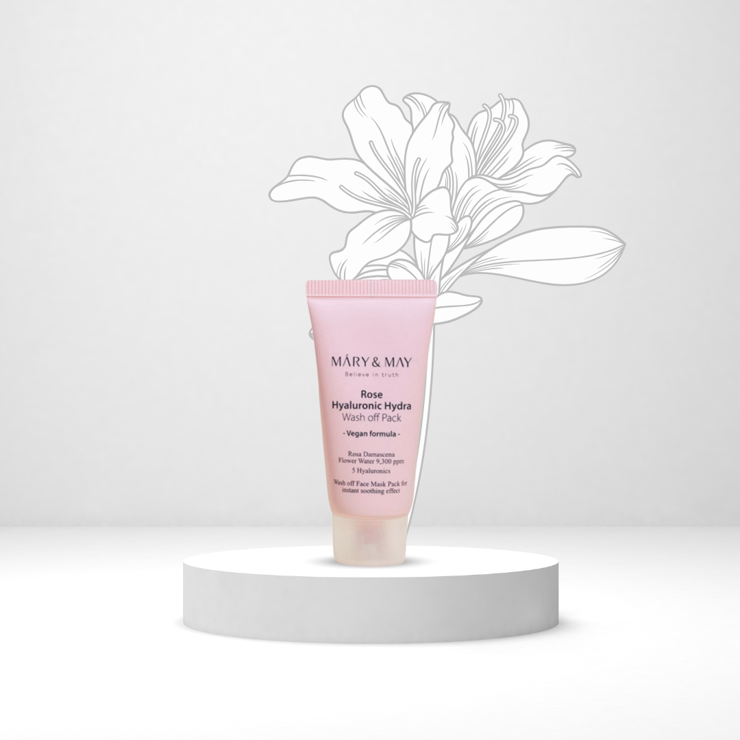 Mary&May Rose Hyaluronic Hydra Wash Off Mask Pack Mini | Хидратираща маска с розова вода и хиалуронова киселина