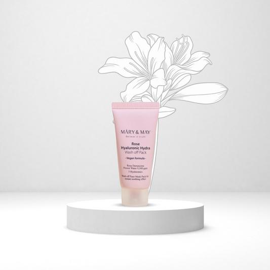 Mary&May Rose Hyaluronic Hydra Wash Off Mask Pack Mini | Хидратираща маска с розова вода и хиалуронова киселина