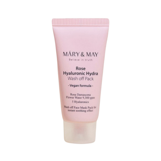 Mary&May Rose Hyaluronic Hydra Wash Off Mask Pack Mini | Хидратираща маска с розова вода и хиалуронова киселина
