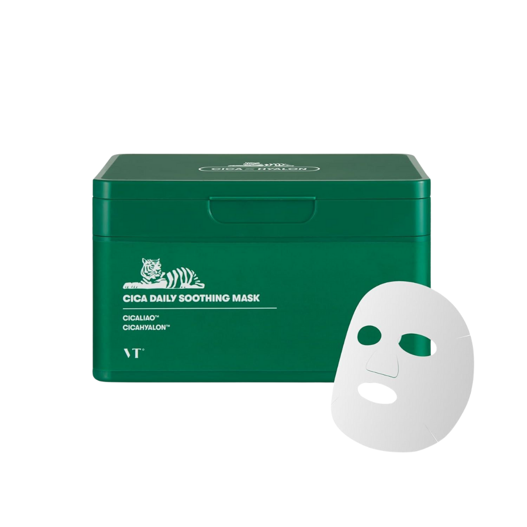 VT Cica Daily Soothing Mask | Успокояващи ежедневни лист-маски маски за лице, 30 бр.