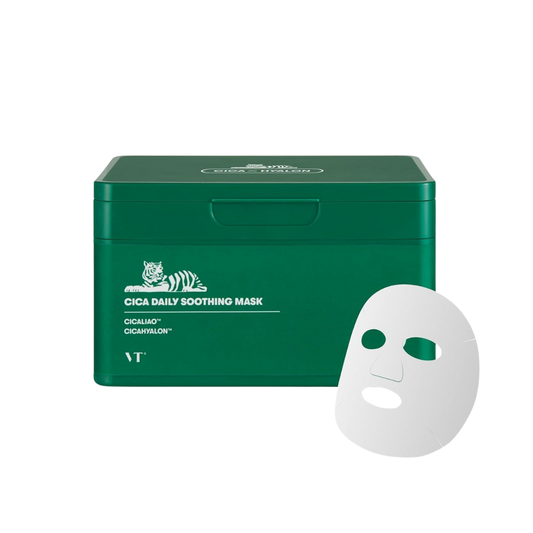 VT Cica Daily Soothing Mask | Успокояващи ежедневни лист-маски маски за лице, 30 бр.