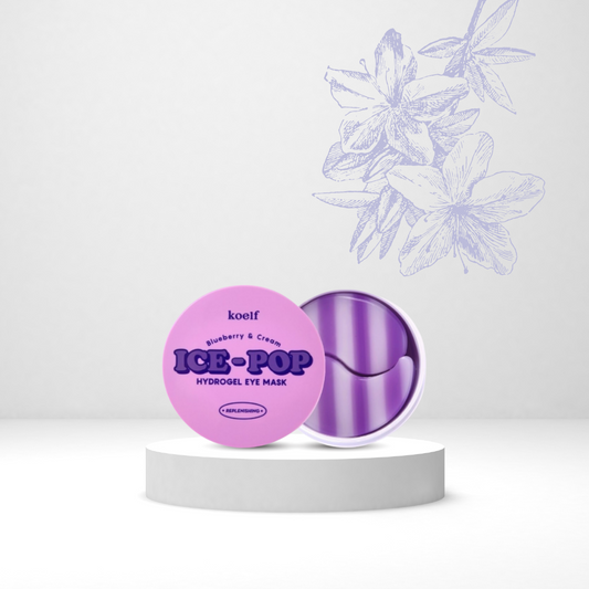 PETITFEE koelf Blueberry & Cream Ice-pop Hydrogel Eye Mask | Hydrogel eye patches with blueberry and cream