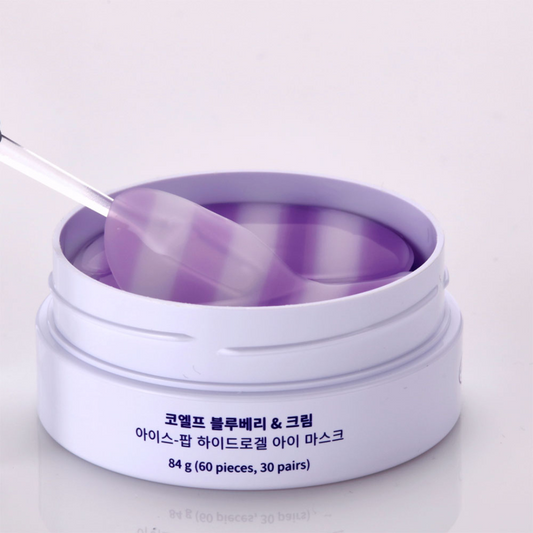PETITFEE koelf Blueberry & Cream Ice-pop Hydrogel Eye Mask | Hydrogel eye patches with blueberry and cream