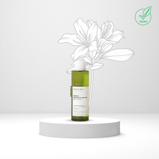 Mary&May Vegan Cica Teatree AHA PHA Blemish Toner | Тонер за лице с AHA, PHA, 2% ниацинамид, чаено дърво и азиатска центела