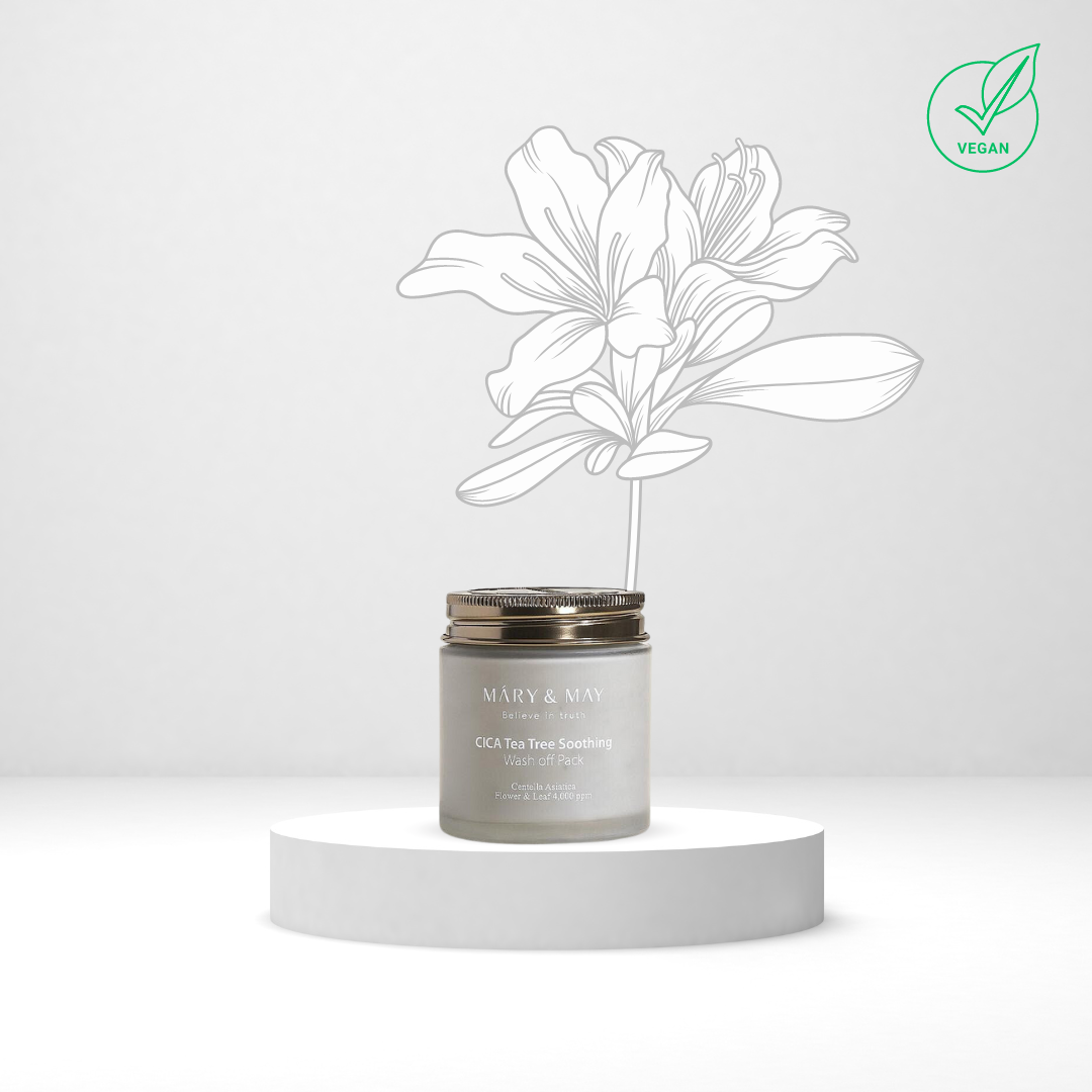 Mary&May Cica Tea Tree Soothing Wash Off Mask Pack | Почистваща маска за лице с бяла глина, чаено дърво и азиатска центела