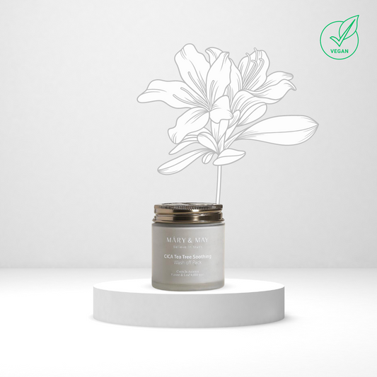 Mary&May Cica Tea Tree Soothing Wash Off Mask Pack | Почистваща маска за лице с бяла глина, чаено дърво и азиатска центела