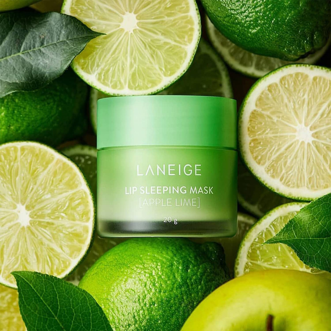 LANEIGE Lip Sleeping Mask EX Apple Lime | Нощна маска за устни | Балсам за устни с аромат на лайм и зелена ябълка | Корейска козметика от azalea.bg