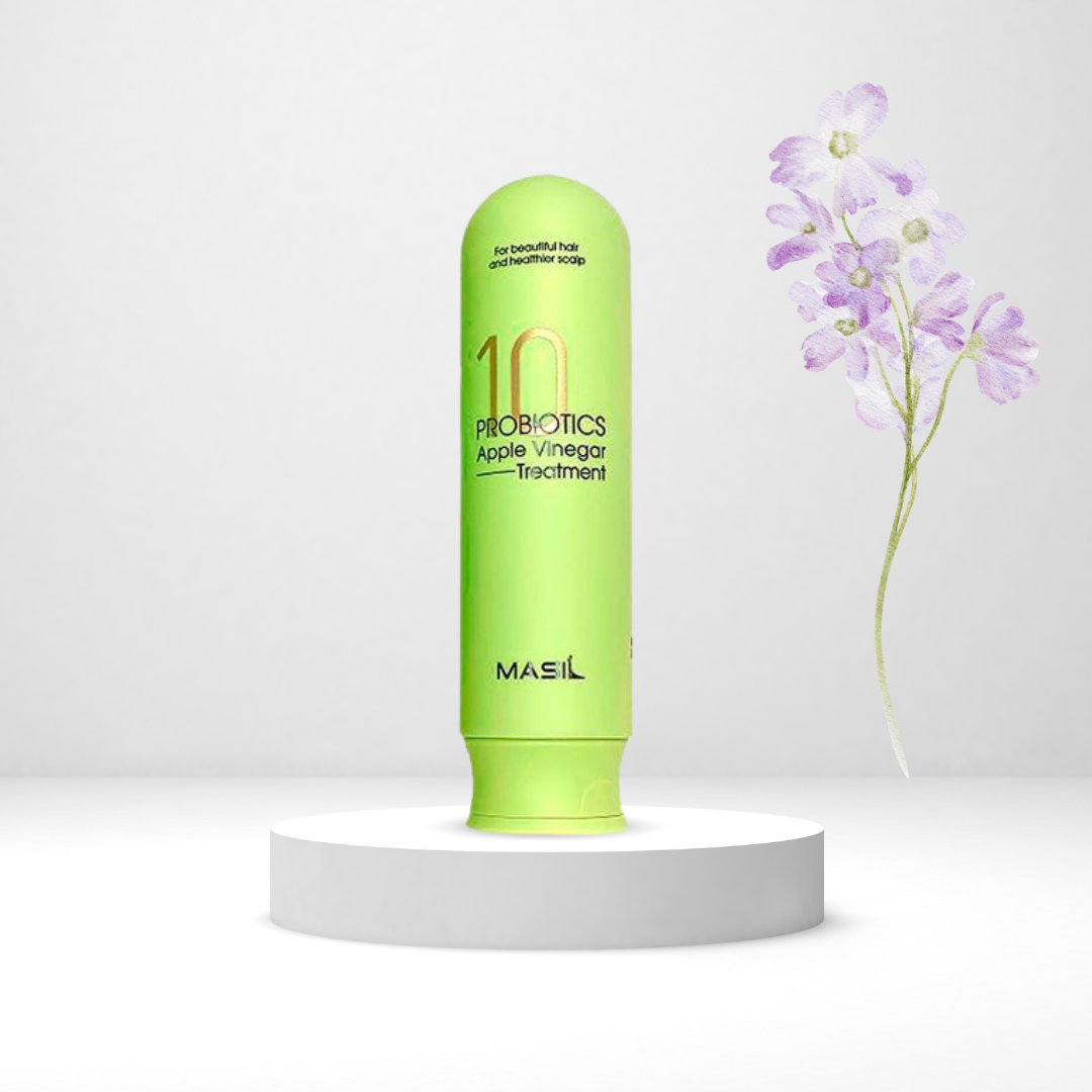 MASIL 10 Probiotics Apple Vinegar Treatment с ябълков оцет, пробиотици, колаген и растителни протеини за балансиран скалп и мека, гладка и блестяща коса.