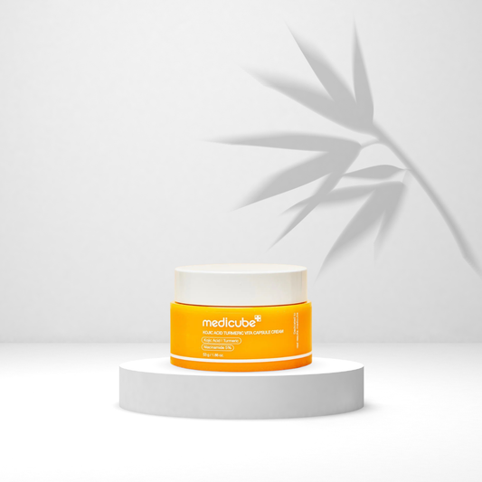 Medicube Kojic Acid Turmeric Capsule Cream | Крем за изсветляване на петна | Козметика против пигментни петна - хидратиращ крем с капсули medicube